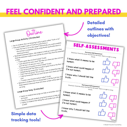50% OFF for 48 HRS Honesty School Counseling Class Lesson - Honesty Worksheets