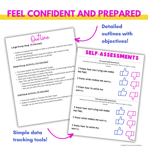50% OFF for 48 HR Identifying Worries Lesson & Activities -Anxiety Coping Skills