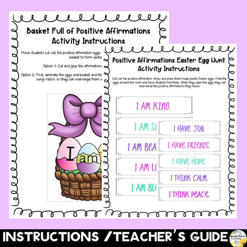 Positive Affirmations Easter & Springtime Self-Esteem Activity