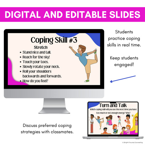 Coping Skills Activity & Lesson - Digital Lesson with Coping Strategies Visuals