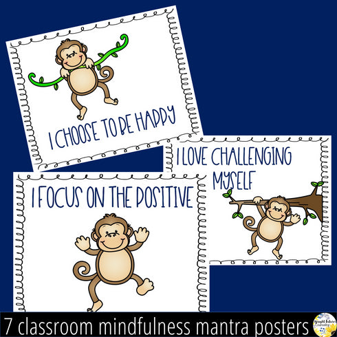 Mindful Monkey Mantras - Counseling Office and Classroom Decor