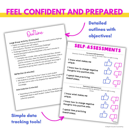 Self-Esteem Counseling Guidance Lesson - Self-Esteem & Confidence Activities