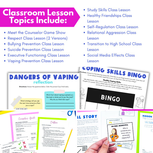 Middle School Counseling Curriculum Counseling Lesson Plans