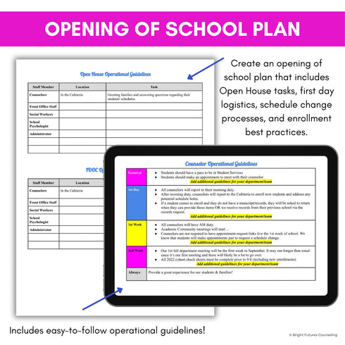 High School Counselor School Year Checklist - High School Counseling Planning