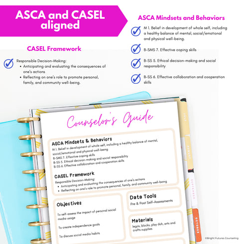Mental Health, Tech, & Social Media Safety Lesson for Middle School Counseling