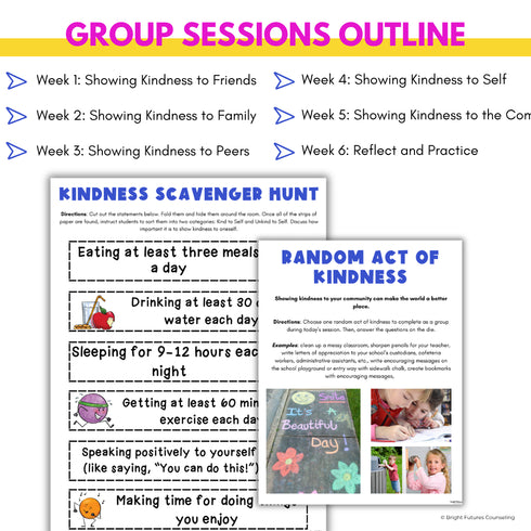 Kindness Small Group Counseling Curriculum with Social Skills Activities