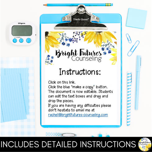 Executive Functioning, Self-Reflection, and Study Skills Digital Doodle Journal