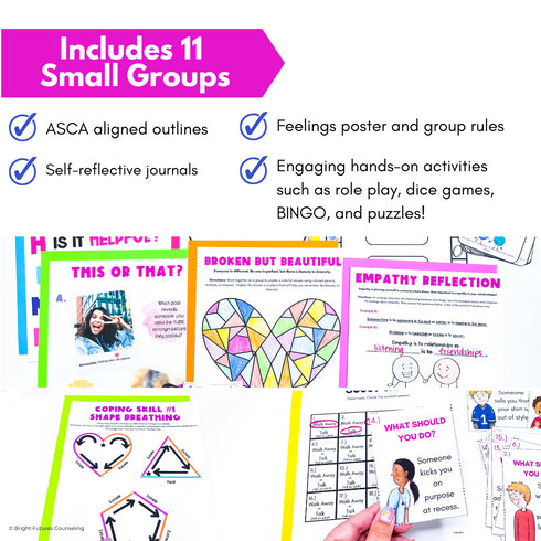 Research Based Year Long Elementary Counseling Curriculum with Editable Curriculum Map!