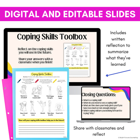 Coping Skills Activity & Lesson - Digital Lesson with Coping Strategies Visuals