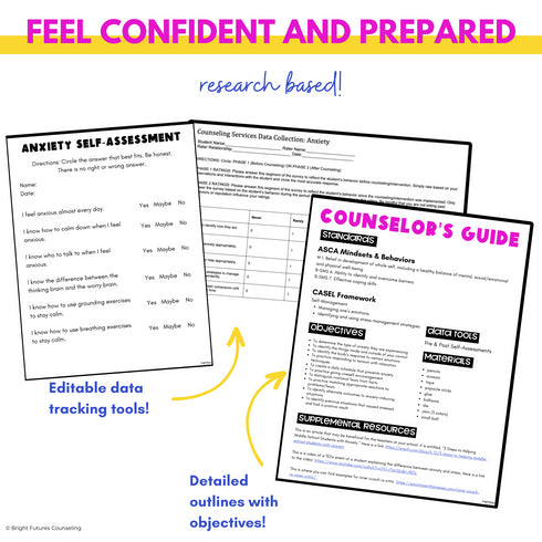 Anxiety 3 Tier Curriculum-Comprehensive Research-Based School Counseling Program