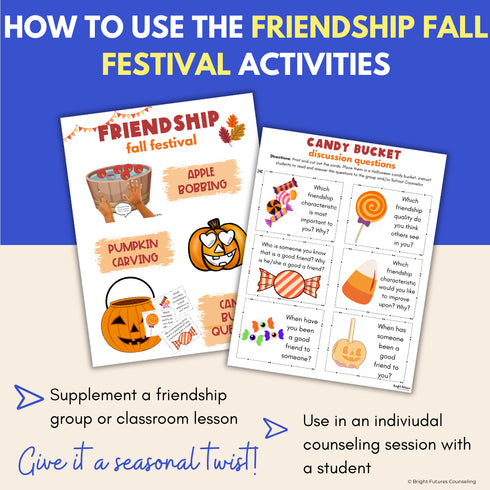 Fall Friendship Activities - Friendship Fall Festival Autumn Counseling Activity