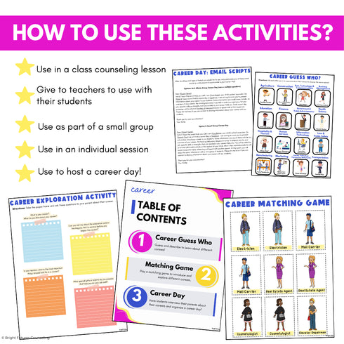 Career Exploration Lesson for Elementary - Career Exploration Worksheets