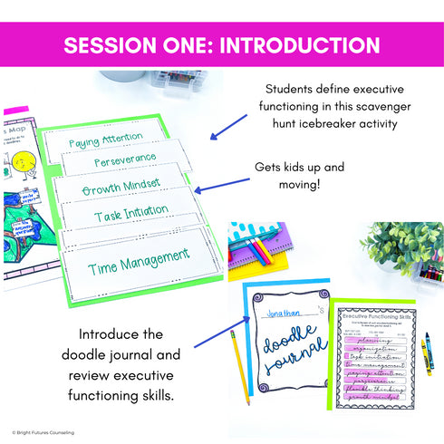 Executive Functioning and Study Skills School Counseling Group & SEL Activities