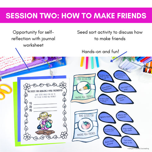 Friendship Activities and Lessons - Blooming Friendships Small Group Counseling