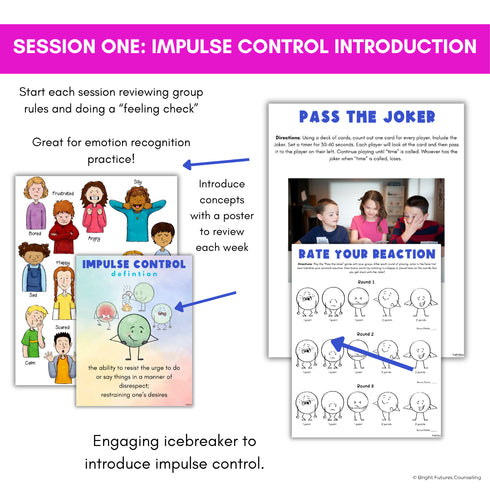 Impulse Control Counseling Group - Self-Control & Impulse Control Activities