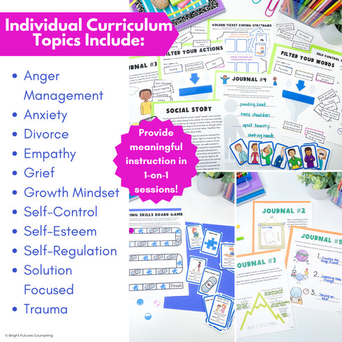 3 Tier Comprehensive Counseling Curriculum with Lessons, Groups, and Individual