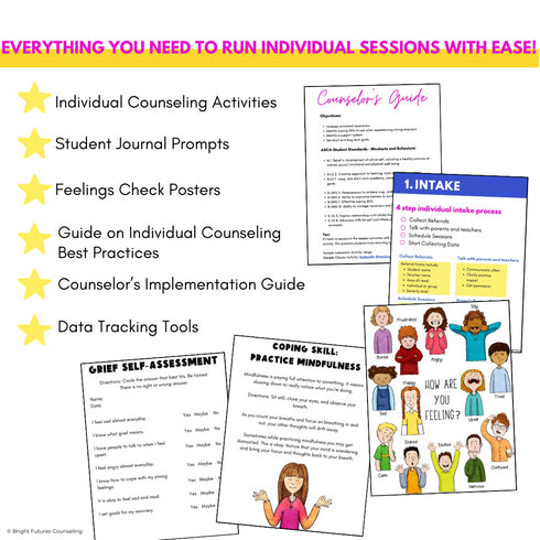 Individual Counseling Curriculum Bundle - Five Individual Counseling Topics