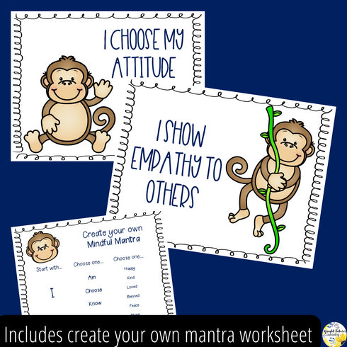 Mindful Monkey Mantras - Counseling Office and Classroom Decor