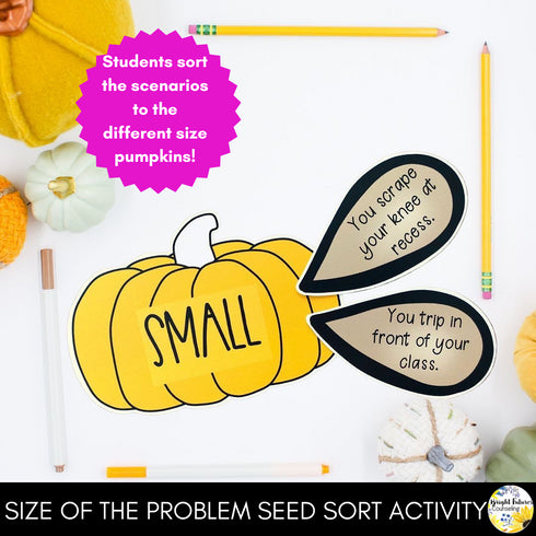 Self-Regulation and Size of the Problem Fall Games, Activities, and Worksheets