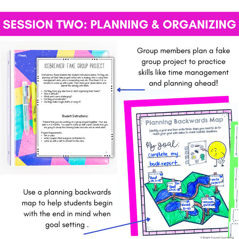 Executive Functioning and Study Skills School Counseling Group & SEL Activities