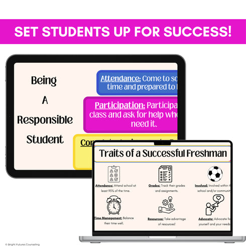 High School Counseling Freshman Foundations Presentation- Lesson for 9th Grade