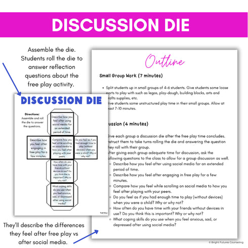 Mental Health, Tech, & Social Media Safety Lesson for Middle School Counseling