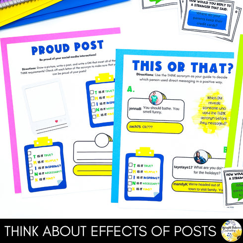 Cyberbullying & Cyber Safety Middle School Counseling Group and Activities