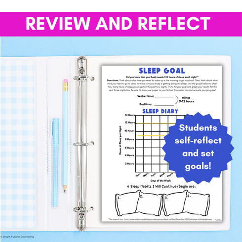 Wellness and Sleep Hygiene - Health and Wellness School Counseling & SEL Lesson