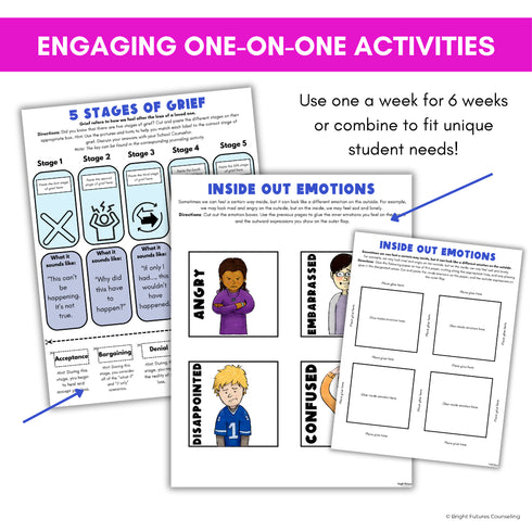 Grief and Loss Middle School Individual Counseling Curriculum- Grief Activities