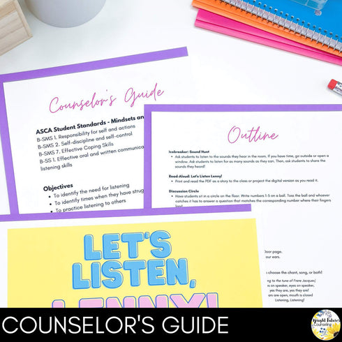 Active Listening Counseling Guidance Lesson and Activities for Primary Students