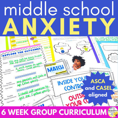 Middle School Anxiety and Test Anxiety Counseling Group | Anxiety Coping Skills