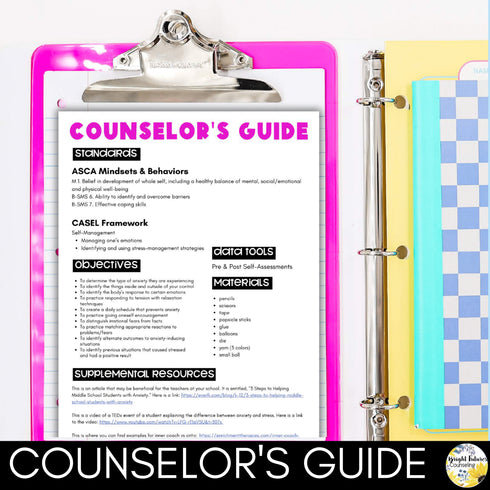 Middle School Anxiety and Test Anxiety Counseling Group | Anxiety Coping Skills