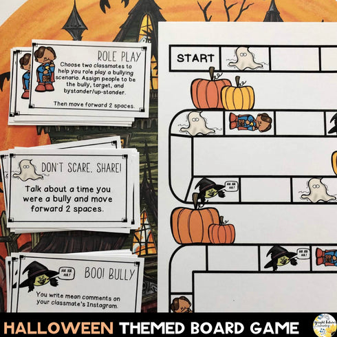 Bullying Prevention Halloween Board Game - School Counseling Fall Game