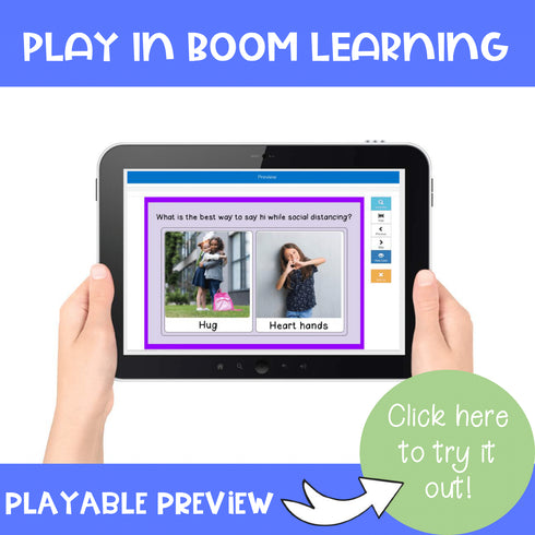 Social Distancing Greetings and Appropriate Mask Wearing Boom Cards COVID Safety