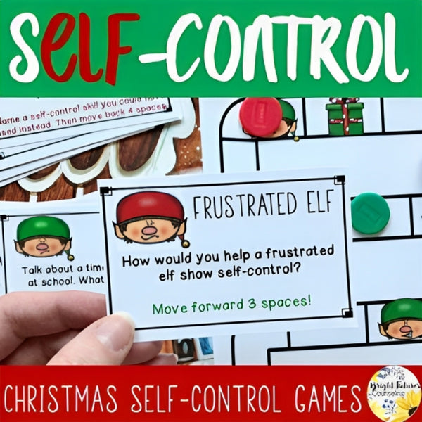 sELF-Control Christmas Game + Google Slides Digital Holiday Board Game