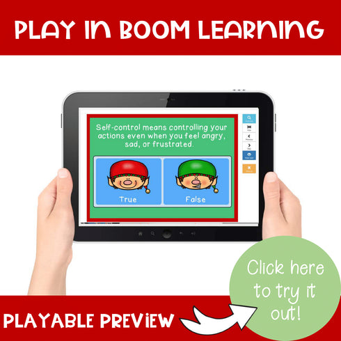 Christmas sELF-Control Boom Cards - Distance Learning Self-Control Activity