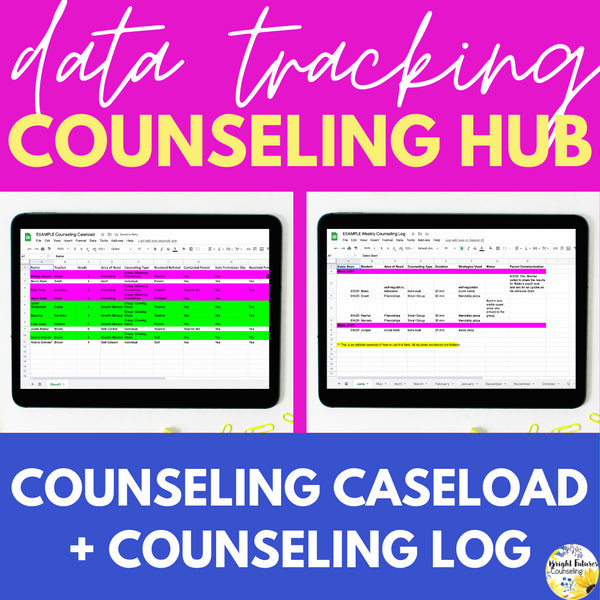 School Counseling Data Collection Spreadsheets - Caseload and Counseling Log