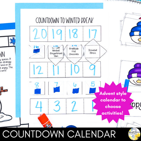 Countdown to Winter Break - Winter Themed Counseling and SEL Activity Pack