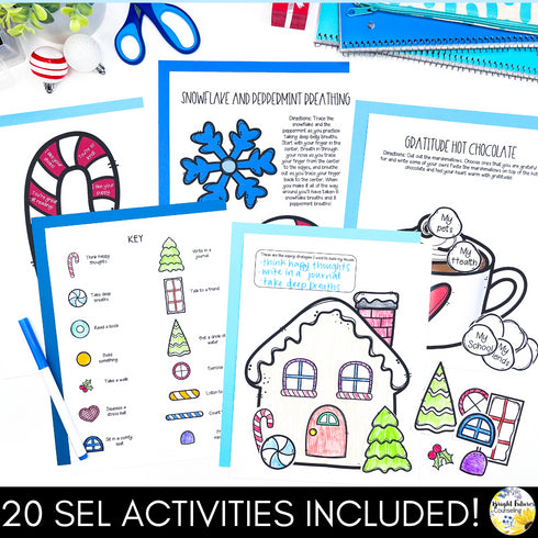 Countdown to Winter Break - Winter Themed Counseling and SEL Activity Pack