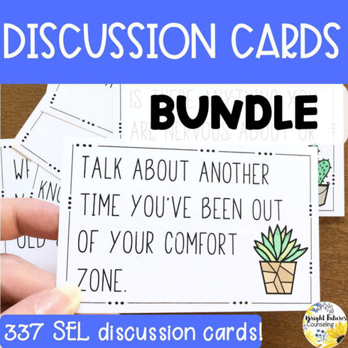 School Counseling SEL Discussion Cards Bundle