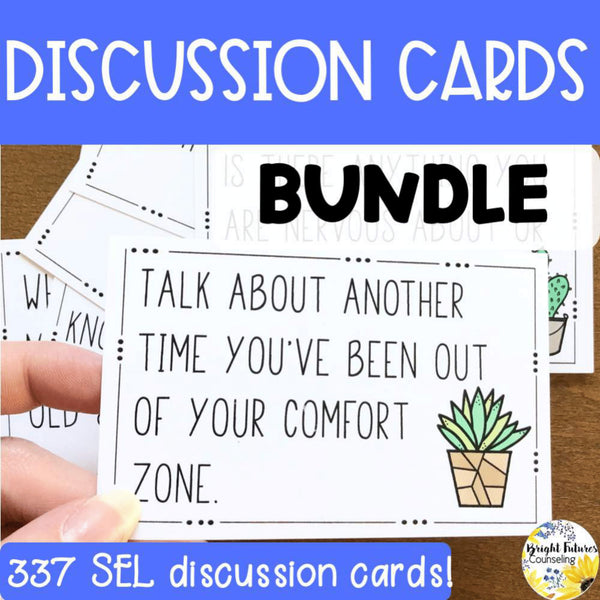 School Counseling SEL Discussion Cards Bundle