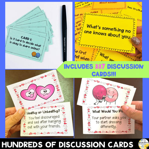 School Counseling SEL Discussion Cards Bundle