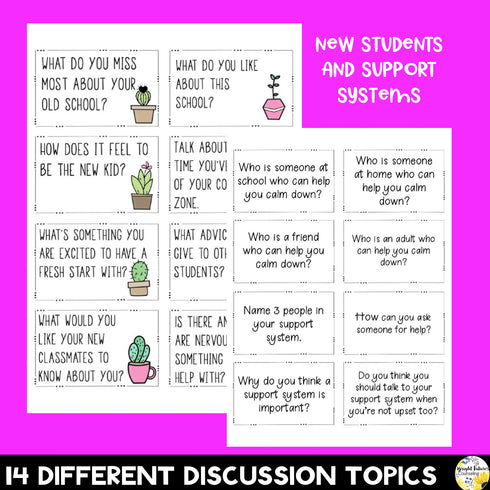 School Counseling SEL Discussion Cards