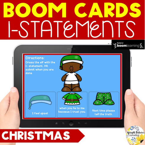Dress an Elf with I-Statements Boom Cards Digital Activity for Distance Learning