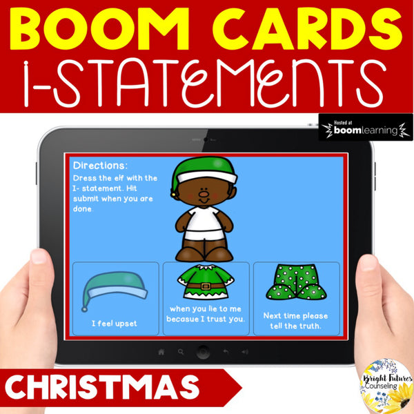 Dress an Elf with I-Statements Boom Cards Digital Activity for Distance Learning