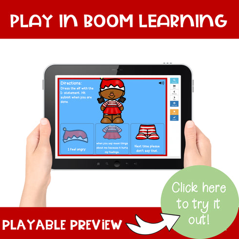 Dress an Elf with I-Statements Boom Cards Digital Activity for Distance Learning