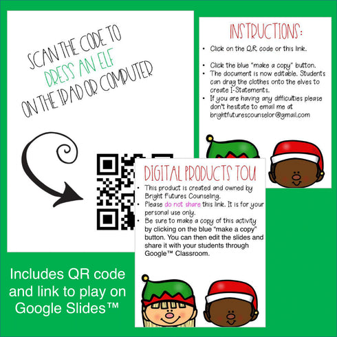 Conflict Resolution Christmas Activity Dress an Elf with I-Statements