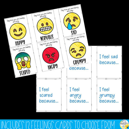 Feelings Check Prompt Cards Emoji Emotions and Feelings Recognition Cards