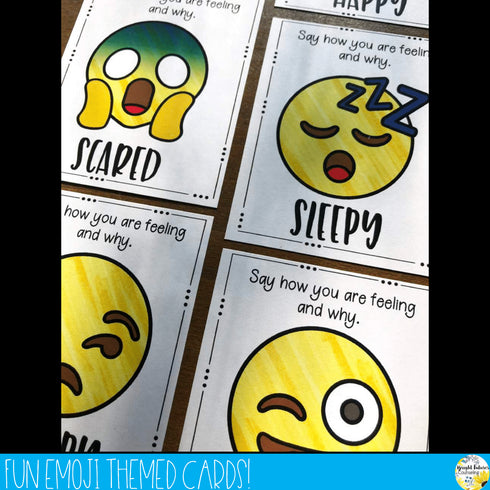 Feelings Check Prompt Cards Emoji Emotions and Feelings Recognition Cards