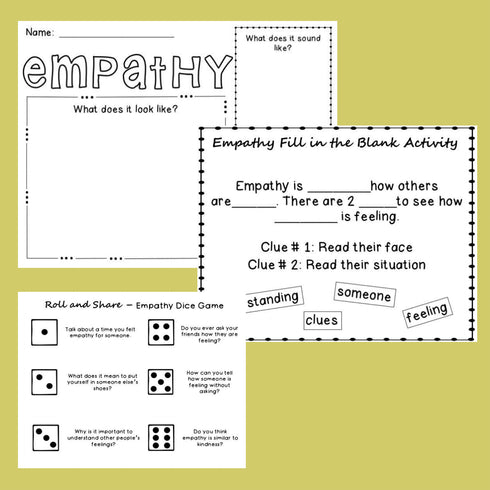 Empathy Perspective Taking Counseling Games and Foldable Activities